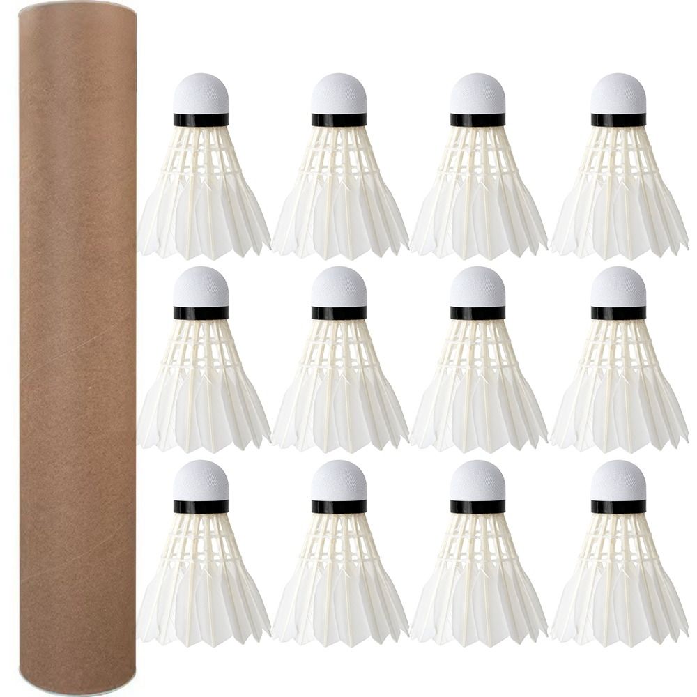 Feather Shuttlecock - 12 szt. Profesjonalne białe lotki do