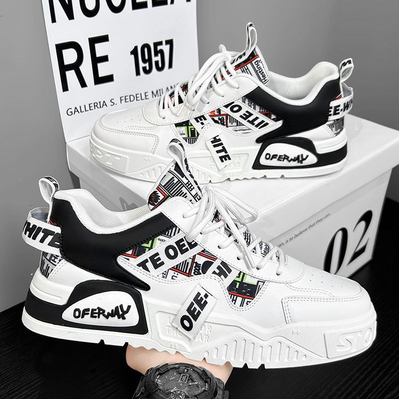 Badminton Shoes Men - Modne skórzane sneakersy casualowe, nowe buty